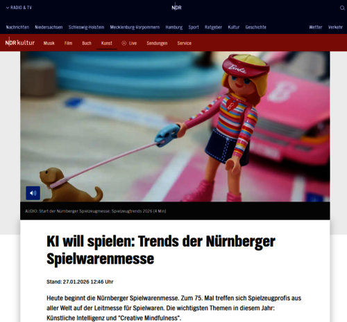 NDR Kultur KI zur Spielwarenmesse in Nürnberg