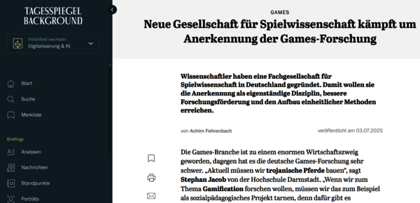 Tagesspiegel Spielwissenschaft