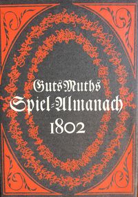 Buch Titel Johann GutsMuths Spiel-Almanach von 1802, Reprint 1975, DDR