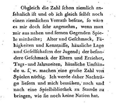 Johann Christoph Friedrich GutsMuths Ziel Spielbibliothek 1796