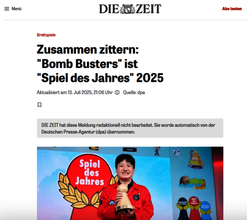 ZEIT Spiel des Jahres 2025
