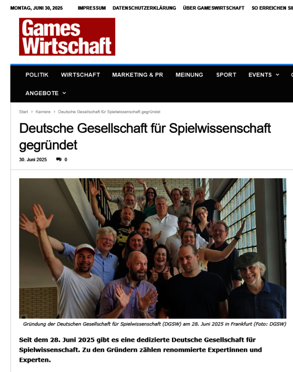 Gameswirtschaft zur Spielwissenschaft