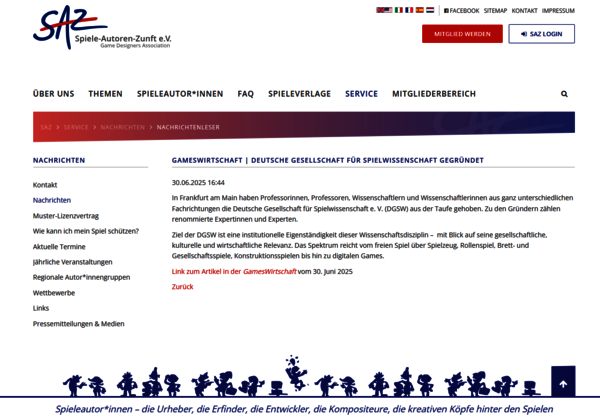 Spiele-Autoren-Zunft SAZ, Spielwissenschaft
