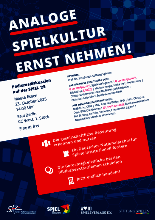 Plakat SAZ analoge Spielkultur
