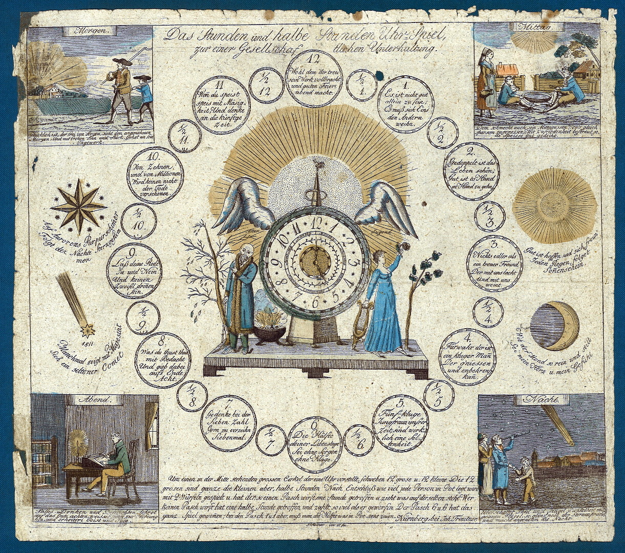 Uhren-Spiel von 1811 zur moralischen Erziehung
